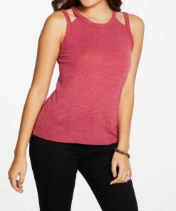 Outlet 😀 Chaser Jersey Strappy Cutout Tank in Acai for 👩 women 😍