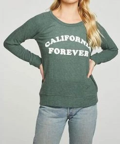 Best Sale 🌟 Chaser Rpet Knit Long Sleeve Raglan Pullover in California Forever Greenhouse for 👩 women 🛒