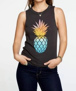 Brand new 👏 Chaser Watercolor Pina Muscle Tank in Vintage Black, Faded Black for 👩 women 👏