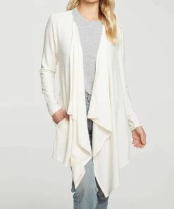 New 🔔 Chaser Cozy Drape Front Cardigan in Eggnog for 👩 women 👏