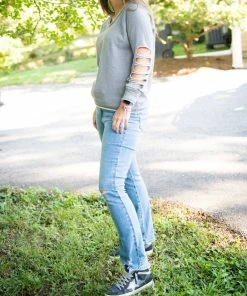 Best deal 😉 Chaser Cashmere Fleece Vented Long Sleeve Raglan Pullover in Heather Grey for 👩 women ⌛