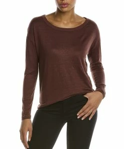 Best deal 🛒 Chaser Jersey Drop-Shoulder Boxy Linen-Blend T-Shirt for 👩 women 😉