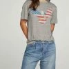 Best deal 🔔 Chaser Eagle Patriot Triblend Jersey Tee in Grey for 👩 women 💯