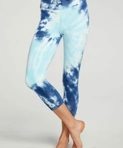 Flash Sale ⌛ Chaser Lounge Knit Lace-Up Cropped Legging in Wave Tie Dye for 👩 women 🤩