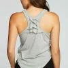 Hot Sale 😀 Chaser Rpet Vintage Jersey 👕 Shirttail Ruffle Racerback Tank in Heather Grey for 👩 women 🎉