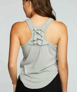Hot Sale ๐ Chaser Rpet Vintage Jersey ๐ Shirttail Ruffle Racerback Tank in Heather Grey for ๐ฉ women ๐