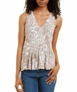 Outlet โ Chaser Ruffle Linen-Blend Peplum Tank for ๐ฉ women ๐