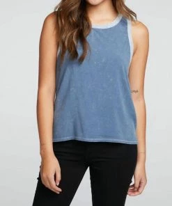 Cheapest 👏 Chaser Coastal Cloth Racer Tank in Blue for 👩 women ✔️