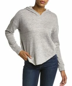 Coupon 💯 Chaser French Terry 👕 Shirttail Linen-Blend Hoodie for 👩 women 🎁