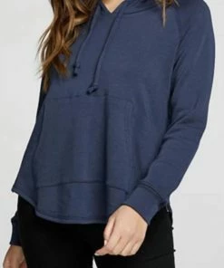 Best Sale 👍 Chaser Slub French Terry L/S Zip Side Pullover in Night Sky for 👩 women 👍