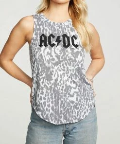 New โจ Chaser Rpet Vintage Jersey Basic Muscle Tank in White Cheetah for ๐ฉ women ๐