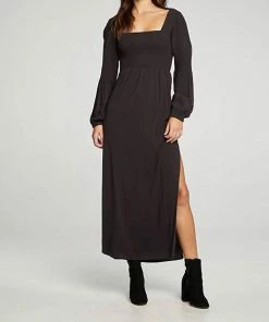 Flash Sale ✨ Chaser Blouson Sleeve Maxi 👗 Dress in Black for 👩 women 🎁