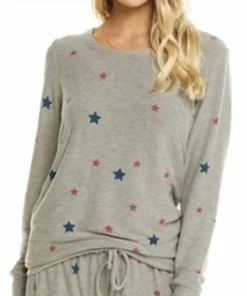 Coupon ✨ Chaser Cozy Pullver Grey Stars in Heather Grey for 👩 women 🔔