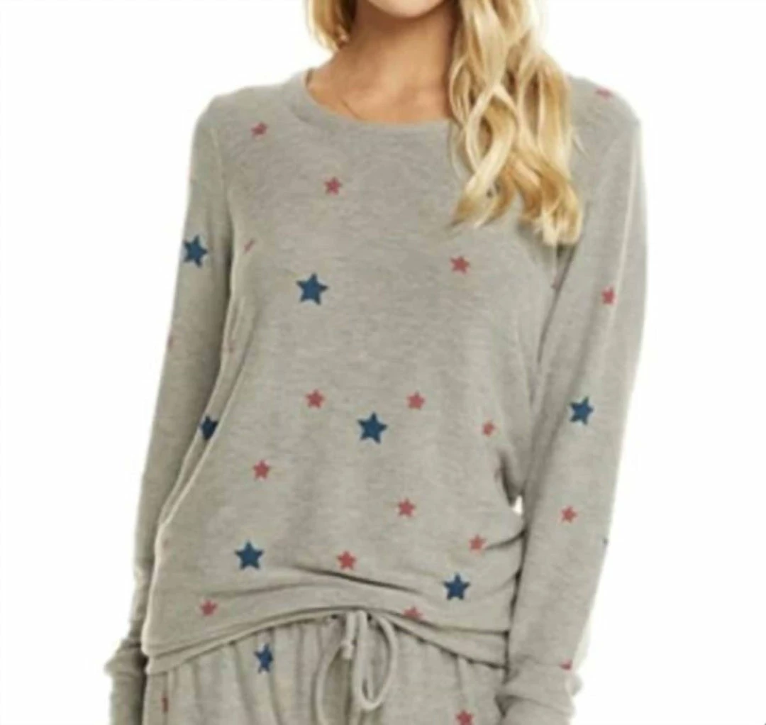 Coupon โจ Chaser Cozy Pullver Grey Stars in Heather Grey for ๐ฉ women ๐
