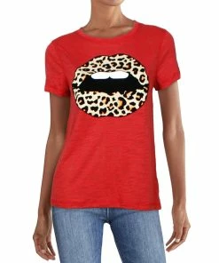 Outlet ⌛ Chaser 👩 Womens Marled Embellished Graphic T-Shirt ⌛