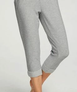 Budget 😍 Chaser Rpet Cozy Knit Cropped Roll Hem Jogger in Heather Grey for 👩 women 😉