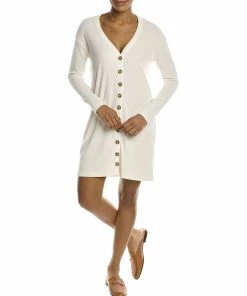 Coupon 😀 Chaser Love Rib Button-Down Cardigan Mini 👗 Dress for 👩 women 💯