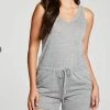 Deals ⌛ Chaser Triblend Jersey Doulbe V-Neck Shorts Romper in Heather Grey for 👩 women 😍