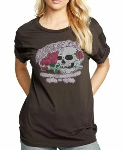 Best deal 🤩 Chaser Motley Crue 👩 Womens Graphic Cotton Blend T-Shirt 🔥