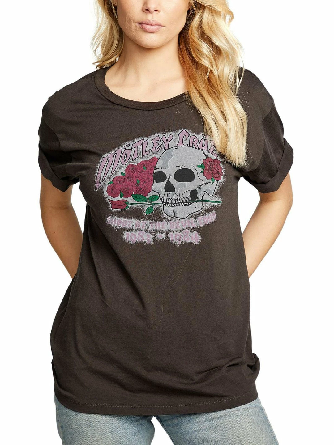 Best deal ๐คฉ Chaser Motley Crue ๐ฉ Womens Graphic Cotton Blend T-Shirt ๐ฅ